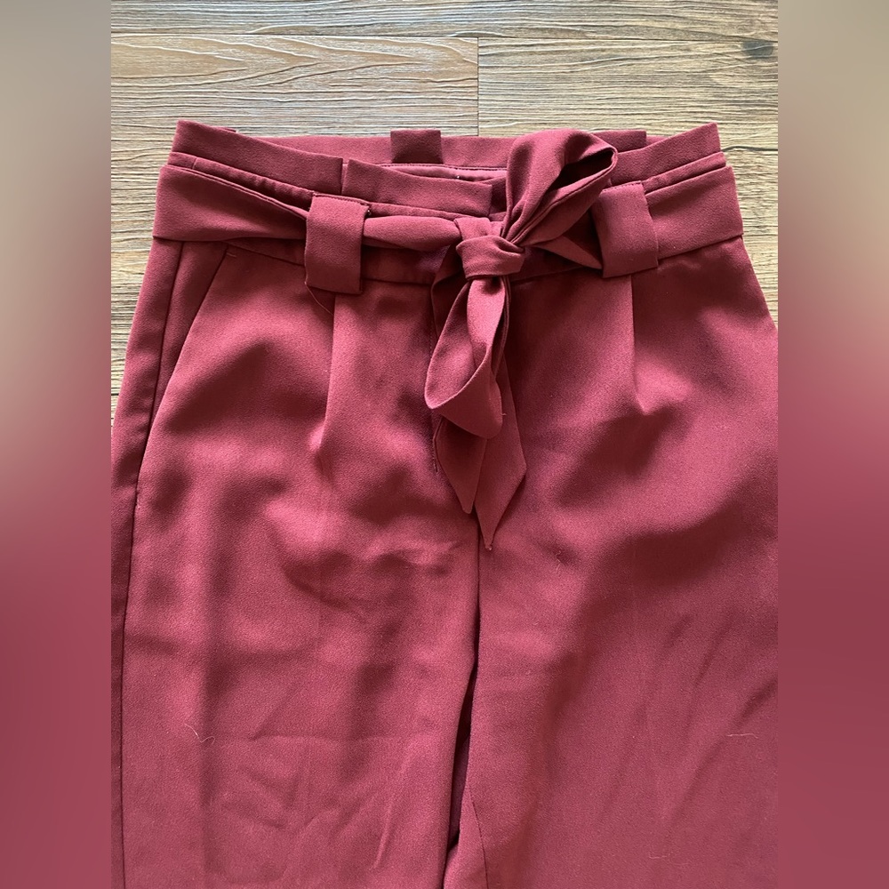 Super cute maroon paper bag pants
from Express.